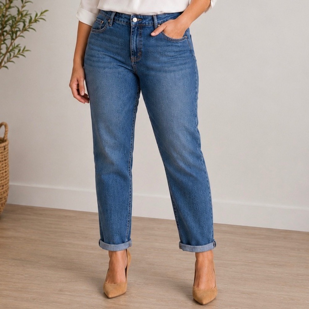 Gloria Vanderbilt Amanda Boyfriend Jeans Women's Size 10 Medium Wash Slimming